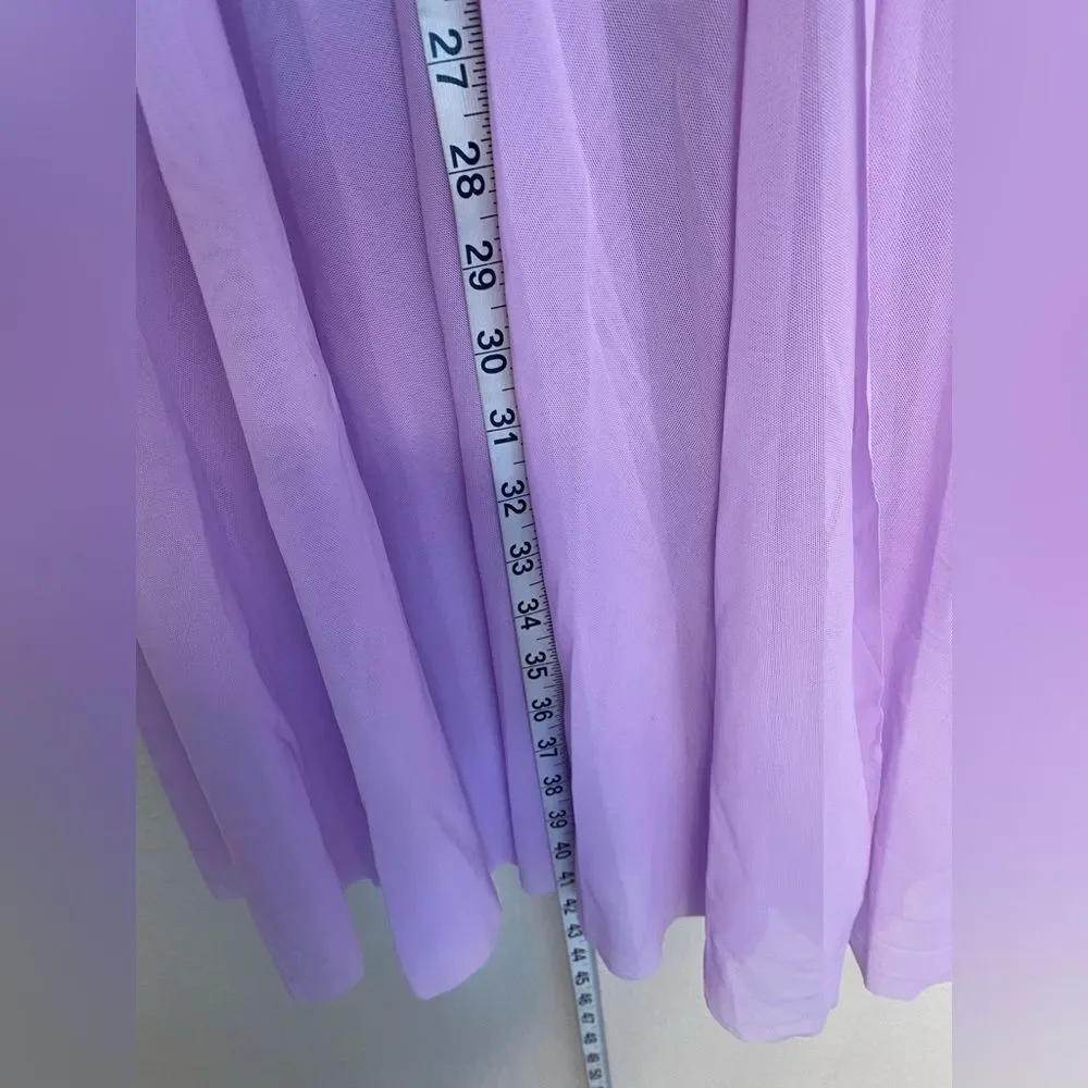 Custom solo dance costume lavender purple illusion leotard maxi dress stoned MA